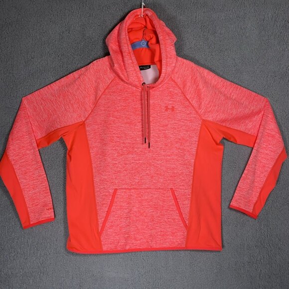 Under Armour ColdGear XXL/2XL Orang Twist Unisex Storm Fleece Hoodie Sweatshirt - Picture 1 of 9